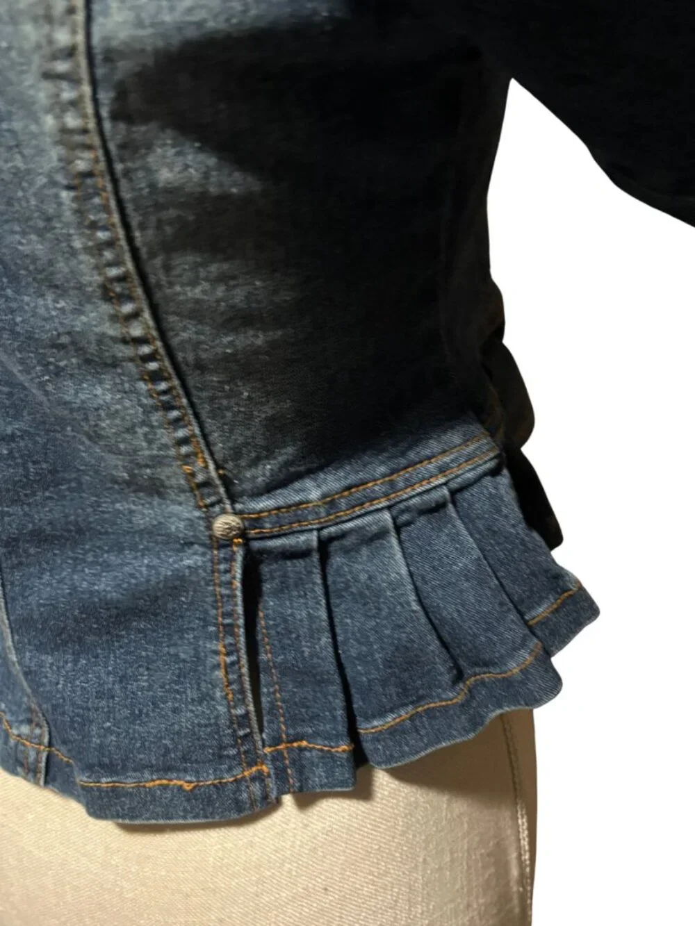 Vintage Ralph Lauren Polo Jeans Peplum Denim Jacket XS S - Picture 6 of 12